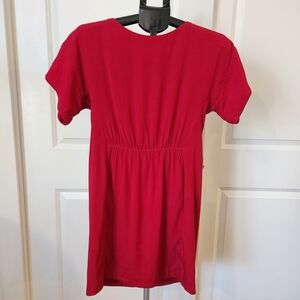 Rag & Bone Red Short Sleeve Mini Dress With Exposed Back Zipper